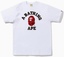 BAPE Fire Camo College Tee White