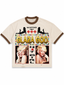 GLAZA GOD Cute - Distressed Acid Wash Oversized Tee -Beige 01