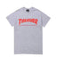 Thrasher Classic Red Flame Logo Heather Grey Short‑Sleeve T‑Shirt Streetwear Casual Tee