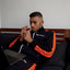 Palm Angels Black Tracksuit with Orange Side Stripe