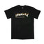 Thrasher Gold-Bronze Flame Logo Black Vintage-Inspired Unisex T-Shirt