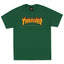 Thrasher Classic Yellow‑Orange Flame Logo Green Unisex Hip‑Hop Street‑wear T‑Shirt