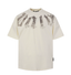 Palm Angels Cream Washed Grey Gothic Print Tee