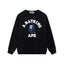 BAPE Blue Camo Ape Head Crewneck Sweatshirt Black