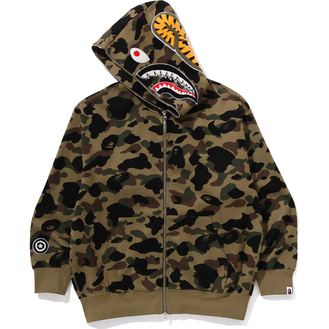 1ST CAMO JACQUARD SHARK RELAXED FIT FULL ZIP HOODIE MENS Main Image