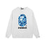 BAPE Blue Camo Ape Head Crewneck Sweatshirt White