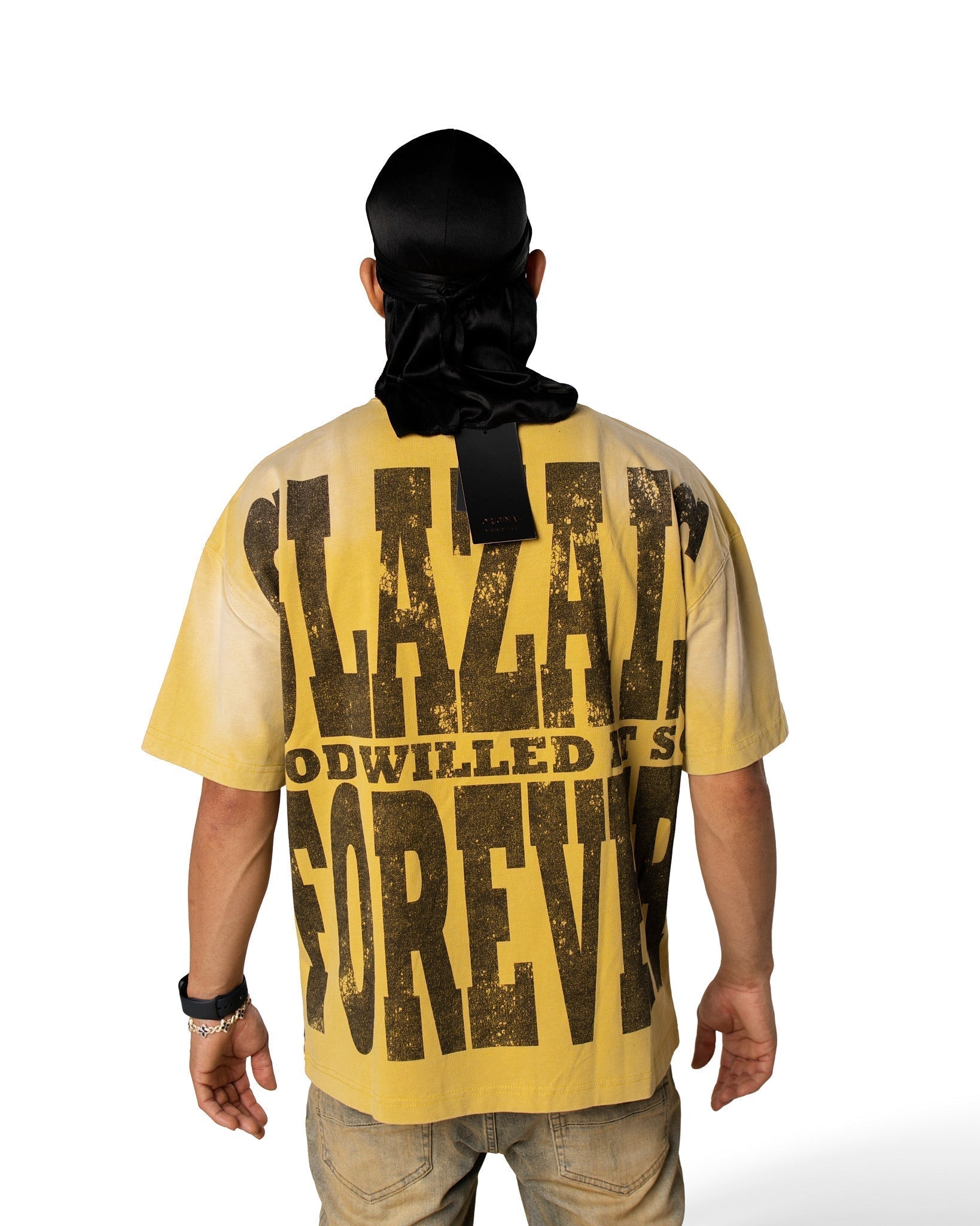 GLAZA GOD Action YELLOW- Heavyweight- Acid Wash Oversized Tee Vol.1