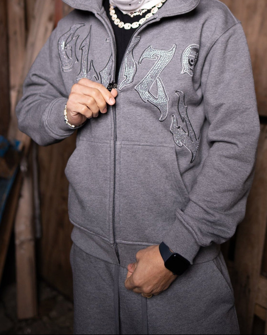 GLAZA GOD Sweatshirt Sets -GRAY
