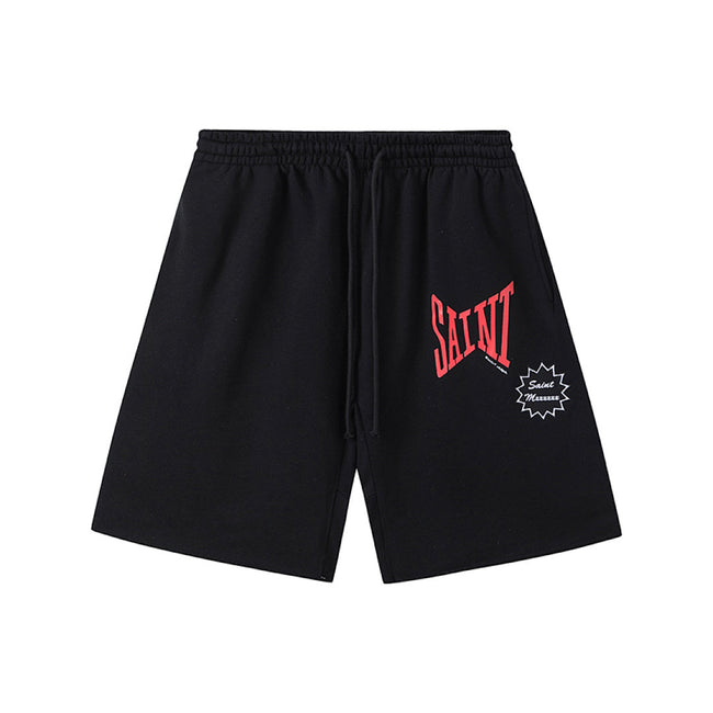 Saint Michael Angular Font Graphic Logo Sweat Shorts Main Image