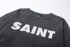 Saint Michael Minimalist Block Logo Long Sleeve Sweatshirt