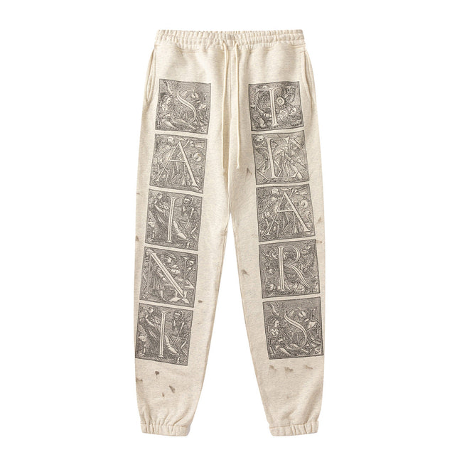 Saint Michael ST334 Grid Panel Graphic Sweatpants Hover Image