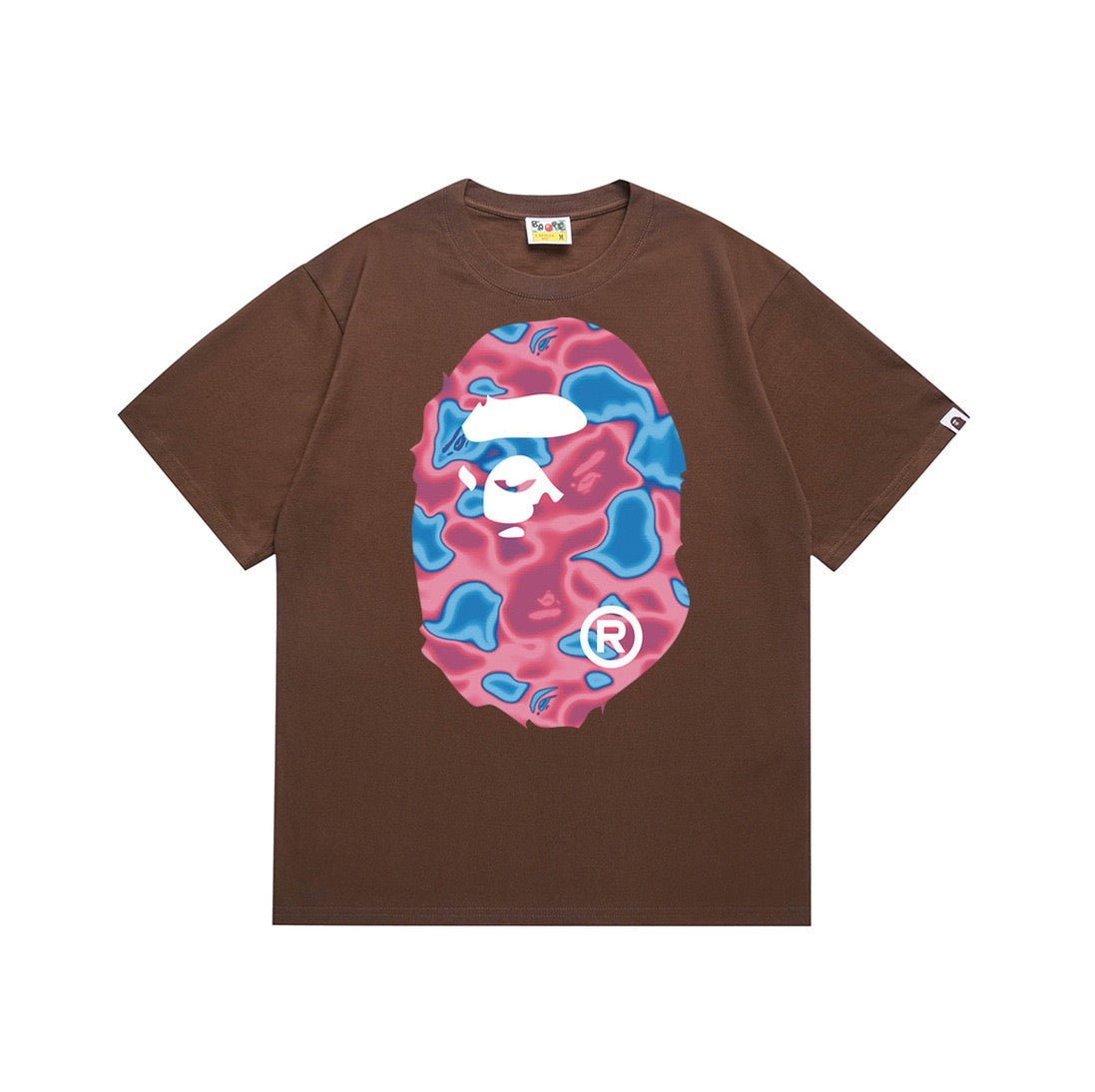 BAPE Pink Blue Camo Ape Head T-Shirt