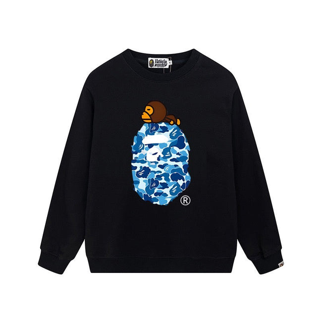 BAPE Blue Camo Ape Head Crewneck Sweatshirt Hover Image