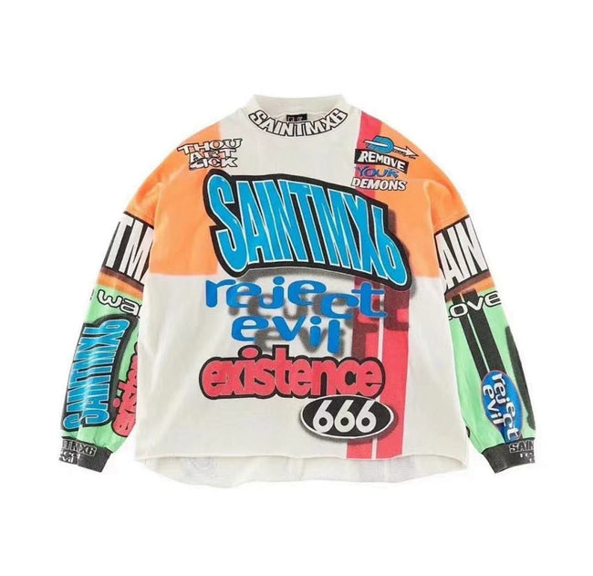 Saint Michael Graffiti Collage & Slogan Print Long Sleeve Hover Image