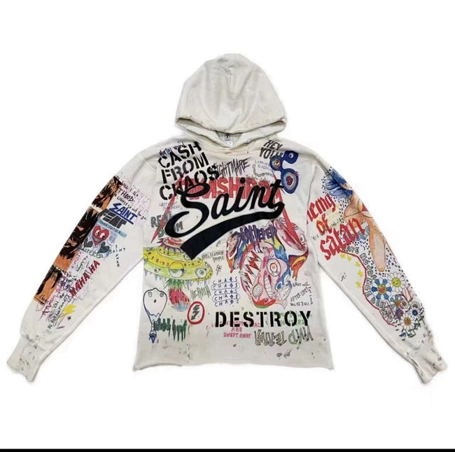 Saint Michael ST903 All-Over Graphic Collage Hoodie Hover Image