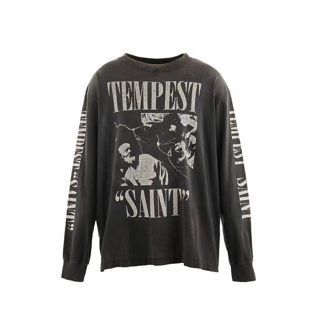 Saint Michael Tempest Graphic & Back Script Sweatshirt Hover Image