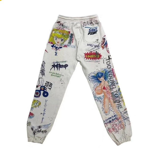 Saint Michael ST904 All-Over Graffiti Collage Sweatpants Hover Image