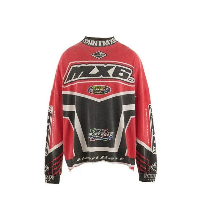 Saint Michael Racing Patch Paneled Long Sleeve Sweatshirt Hover Image