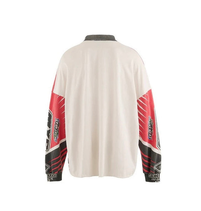 Saint Michael Racing Patch Paneled Long Sleeve Sweatshirt Main Image