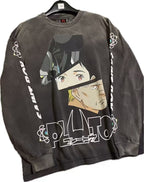 Saint Michael Character Artwork & Text Graphic Sweatshirt