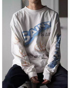 Saint Michael Angel Illustration & Sleeve Script Sweatshirt