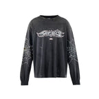 Saint Michael Graphic Emblem & Sleeve Print Sweatshirt