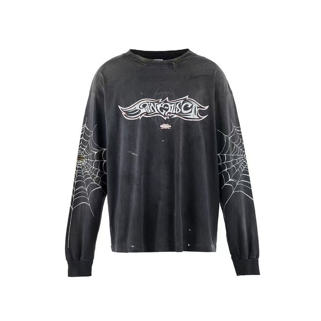 Saint Michael Graphic Emblem & Sleeve Print Sweatshirt Hover Image