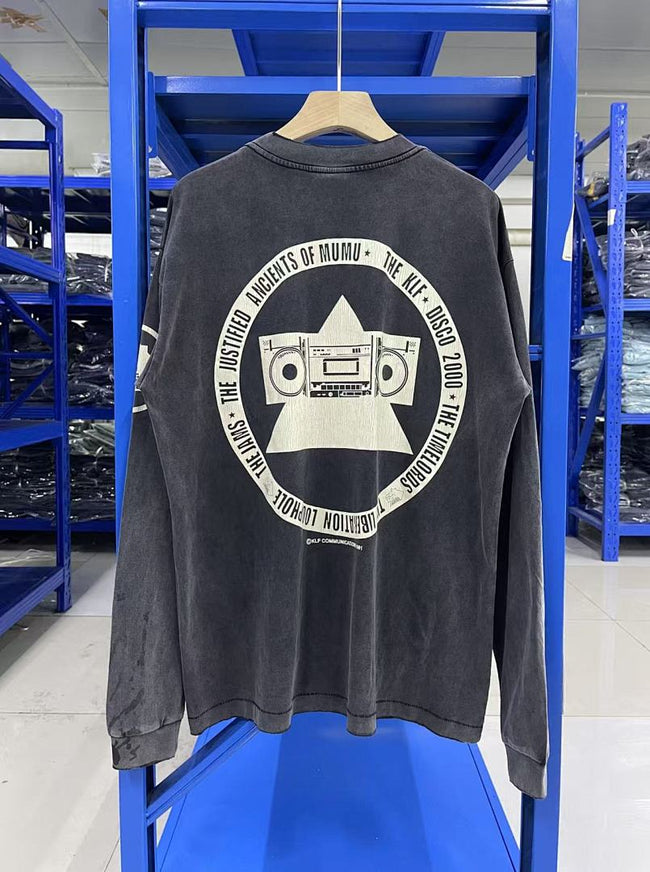 Saint Michael Distressed KLF Block Typography Sweatshirt Main Image