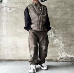 Saint Michael NST018 Distressed Workwear Straight Pants