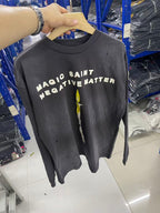 Saint Michael Sword Graphic & Text Long Sleeve Sweatshirt