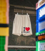 Saint Michael I Love Saint Heart Print Casual Sweat Shorts