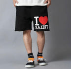 Saint Michael I Love Saint Heart Print Casual Sweat Shorts