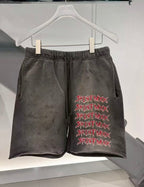 Saint Michael Distressed Vintage Effect Gothic Text Sweat Shorts