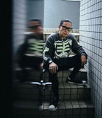 Saint Michael Skeleton Ribcage Print Knit Sweatshirt