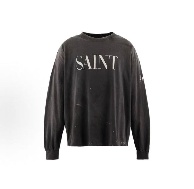 Saint Michael Distressed Minimalist Logo Sweatshirt Hover Image