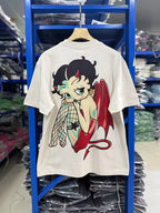 Saint Michael Devil Boop Graphic Double-Sided T-Shirt