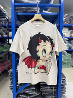 Saint Michael Devil Boop Graphic Double-Sided T-Shirt