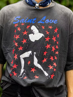 Saint Michael Saint Love Graphic Silhouette Vintage T-Shirt