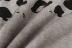 Vale Forever Vintage Leopard Print & "USA" Graphic Zip-Up Hoodie & Sweatpants Set - Grey