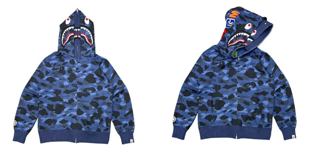 BAPE Shark Camo Full Zip Hoodie Blue Camo Hover Image