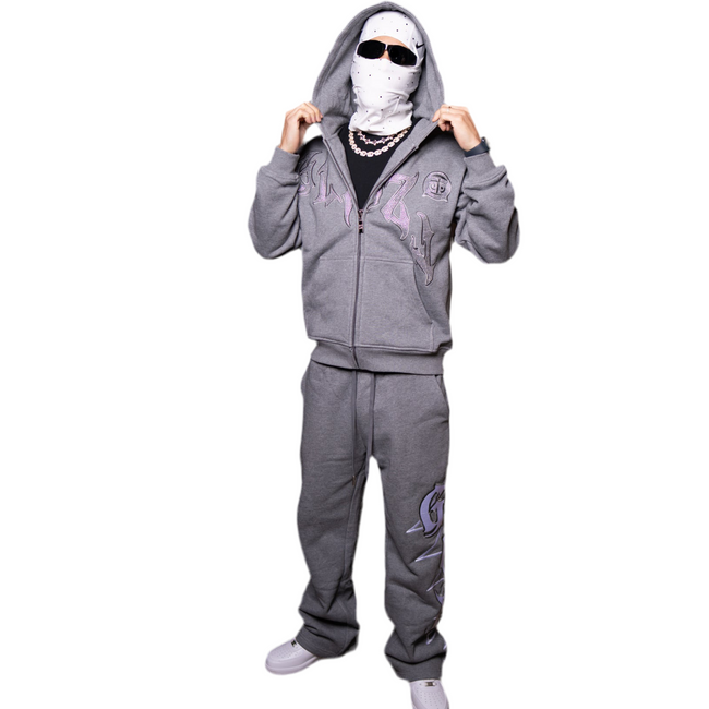 GLAZA GOD Sweatshirt Sets -GRAY Hover Image