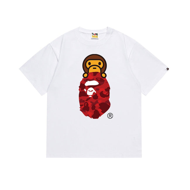 BAPE Red Camo Ape Head Graphic T-Shirt Hover Image