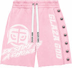 GLAZA GOD Heavyweight French Terry Shorts – ROSE Wash