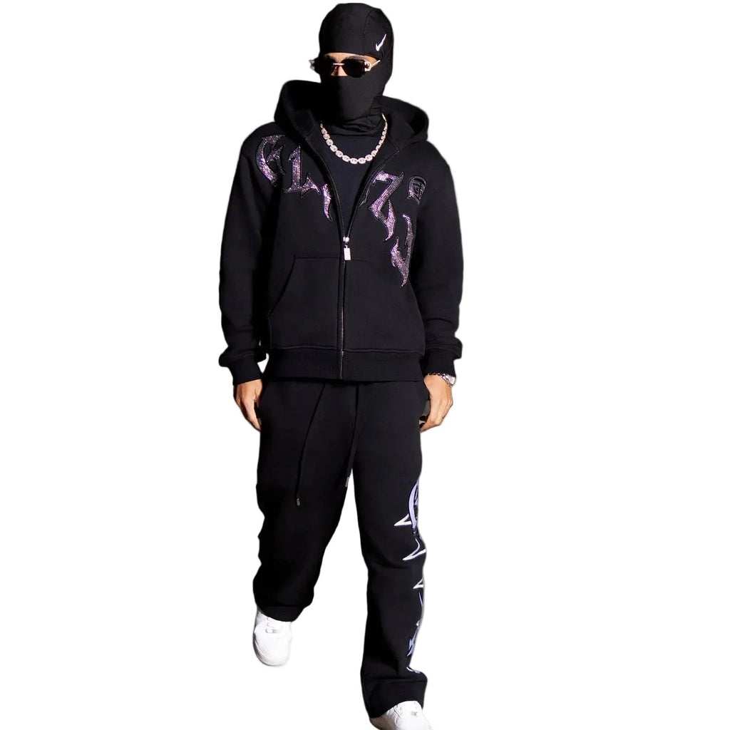 GLAZA GOD Sweatshirt Sets -BLACK