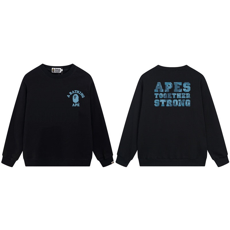 BAPE Apes Together Strong Graphic Crewneck Sweatshirt Black