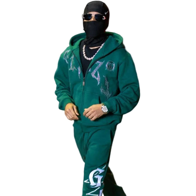 GLAZA GOD Sweatshirt Sets -GREEN Hover Image