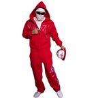 GLAZA GOD Sweatshirt Sets - RED