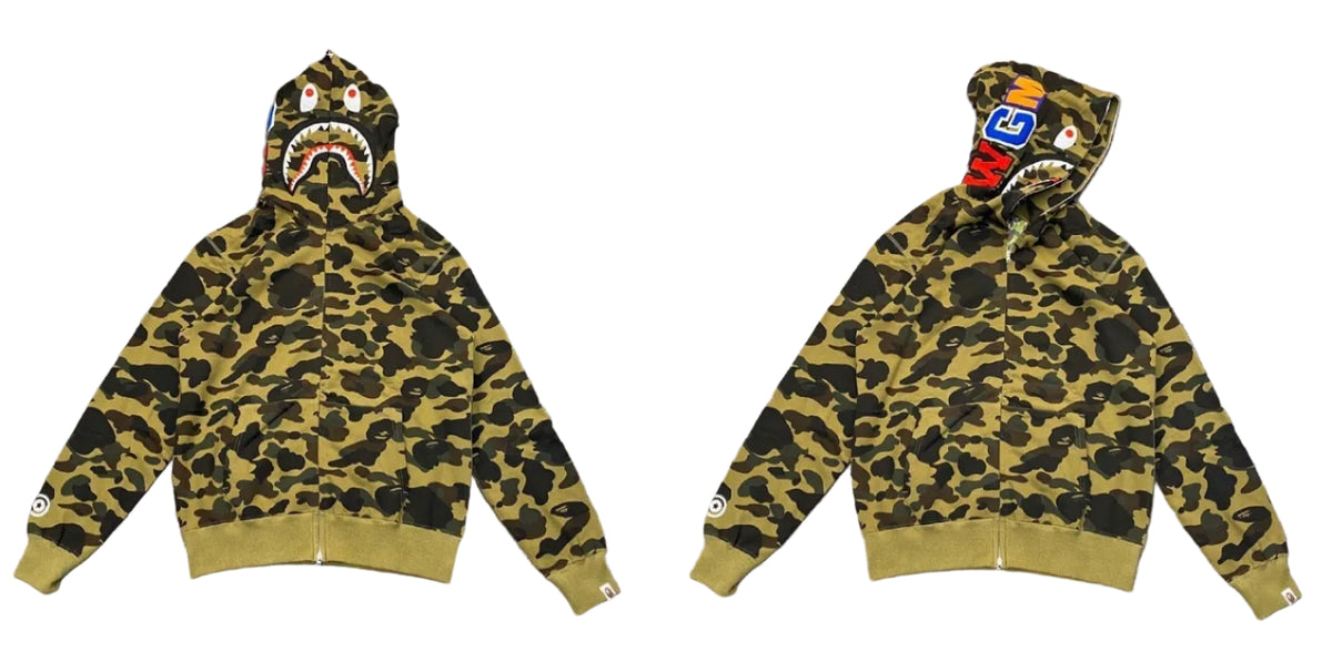 BAPE Shark Camo Full Zip Hoodie Green