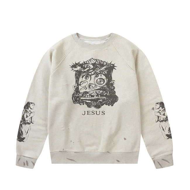 Saint Michael ST121 Jesus Crest Sleeve Graphic Sweatshirt Hover Image