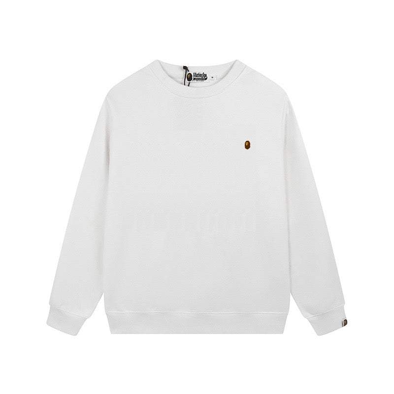 BAPE White Mini Ape Head Logo Crewneck Sweatshirt